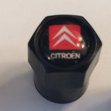 Citroen Black Metal Dust Valve Caps - Whiztek Ltd