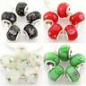 Floral Black,Red,White,Green Murano Glass Charm - Whiztek Ltd
