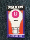 Maxim BC B22 15w Coloured Bulb - Whiztek Ltd