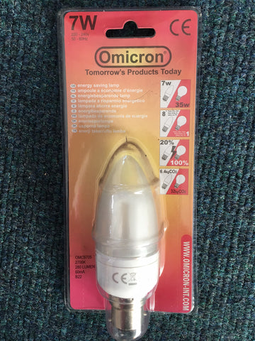 Omicron BC B22 3w 7w Energy Bulb - Whiztek Ltd