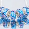 Blue & Pink Floral Glass Murano Charm - Whiztek Ltd