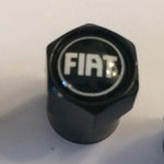 Fiat Black Metal Dust Valve Caps - Whiztek Ltd