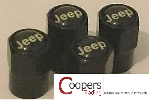 Jeep Black Metal Dust Valve Caps