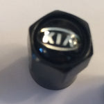 Kia Black Metal Dust Valve Caps - Whiztek Ltd