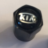 Kia Black Metal Dust Valve Caps - Whiztek Ltd