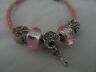 Pink Leather Bracelet with Set of 5 Charms - Whiztek Ltd