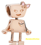 Robot Pink Bow Girl Charms/Beads