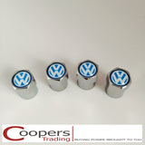 VW Volkswagen Blue Chrome Dust Valve Caps - Whiztek Ltd