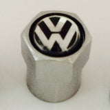 VW Volkswagen Chrome Black Dust Valve Caps - Whiztek Ltd