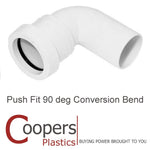 Push Fit waste 90 degree 32mm 40mm Conversion Bend